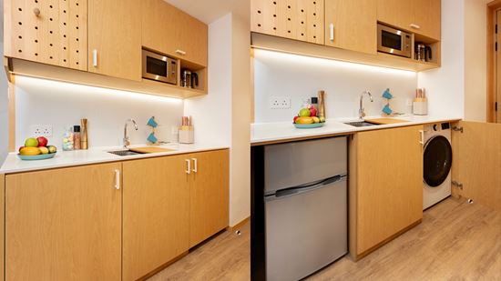 Studio Deluxe Mountain View - Kitchenette and Washing Machine