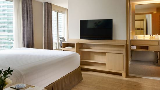 ห้องนอนเตียงเดี่ยง ของอพาร์ตเมนท์ 2 ห้องนอน - โรงแรม ชามา เลควิว อโศก กรุงเทพ เซอร์วิส อพาร์ทเมนท์