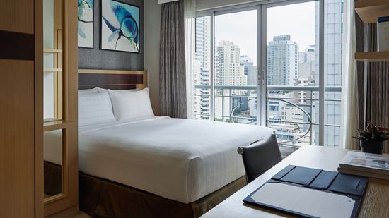 ห้องนอนเตียงเดี่ยง ของอพาร์ตเมนท์ 2 ห้องนอน - โรงแรม ชามา เลควิว อโศก กรุงเทพ เซอร์วิส อพาร์ทเมนท์